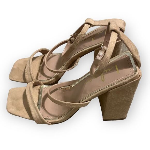 Women's Lulu's Nude Ankle Strap Heels - Picture 1 of 8